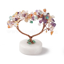 Natural Gemstone Chips and Natural White Jade Pedestal Display Decorations&nbsp;DJEW-G027-14RG