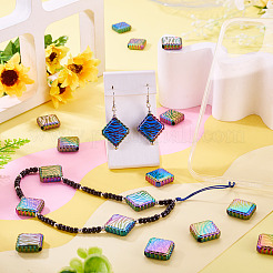 30Pcs Rainbow Iridescent Printed Opaque Acrylic Beads&nbsp;OACR-TA0001-73B