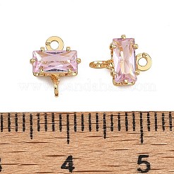 SHEGRACE Brass Pave Cubic Zirconia Rectangle Connector Charms&nbsp;XGRQ2O964-438B-G