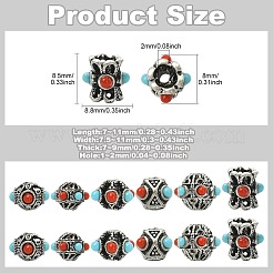 18Pcs 6 Styles Tibetan Style Alloy Beads&nbsp;FIND-CJ0005-74