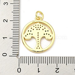 Brass Micro Pave Cubic Zirconia Pendants&nbsp;FIND-Z023-16G