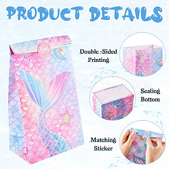 12Pcs 3 Styles Folding Mermaid Tail Print Paper Candy Gift Bags&nbsp;ABAG-TA0001-34