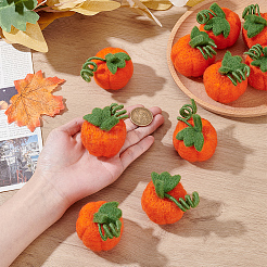 Pumpkin Handmade Wool Felt Ornament&nbsp;DIY-WH0504-793A-01