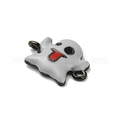 Halloween Brass Light Grey Enamel Connector Charms&nbsp;KK-F915-04A-B