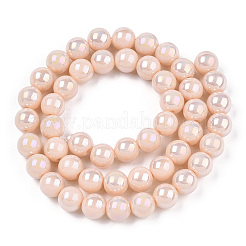 Electroplate Opaque Glass Beads Strands&nbsp;GLAA-T032-P8mm-AB09