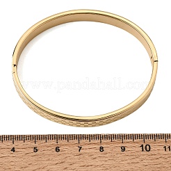 304 Stainless Steel Tartan Textured Hinged Cuff Bangles for Women&nbsp;SA-CBAC920-10G
