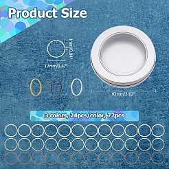 72Pcs 3 Colors Brass Linking Rings&nbsp;KK-HS0001-65