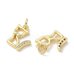 Brass Micro Pave Clear Cubic Zirconia Pendants&nbsp;KK-H076-19G