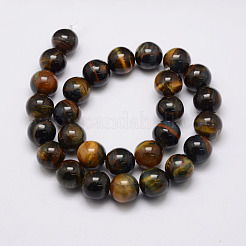 Natural Yellow Blue Tiger Eye Bead Strands&nbsp;X-G-P230-07-8mm