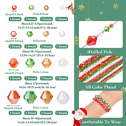 16 Strands 16 Style Christmas Theme Transparent Electroplate Glass Beads Strands&nbsp;EGLA-TA0001-25
