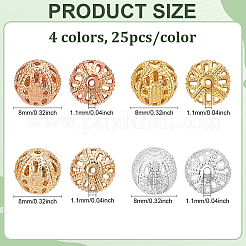 100Pcs 4 Colors Brass Beads&nbsp;KK-PH0011-93