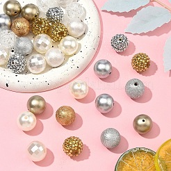 50Pcs 10 Styles Transparent Resin Rhinestone Graduated Beads&nbsp;RESI-YW0004-41