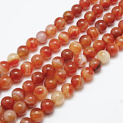 Natural Red Agate Bead Strands&nbsp;X-G-G880-05-8mm