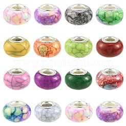 100Pcs 2 Styles Opaque Resin European Beads&nbsp;RPDL-YW0001-20