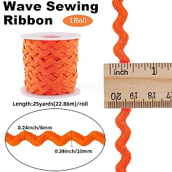 24~25 Yards Polyester Wavy Fringe Trim Ribbon&nbsp;SRIB-GF0001-39F