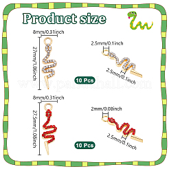 20Pcs 2 Styles Alloy Rhinestone Pendants&nbsp;FIND-NB0006-29