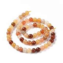 Natural Golden Silk Jade Beads Strands&nbsp;G-L555-05-6mm
