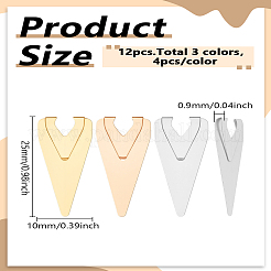 12Pcs 3 Colors Stainless Steel Bookmarks&nbsp;STAS-LP0004-51