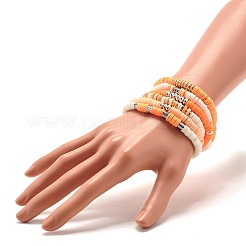 Synthetic Hematite & Polymer Clay Hieishi Stretch Bracelets Set for Women&nbsp;BJEW-JB07430