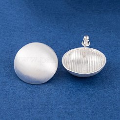 Half Round Drawbench Brass Stud Earrings for Women&nbsp;EJEW-G391-16S