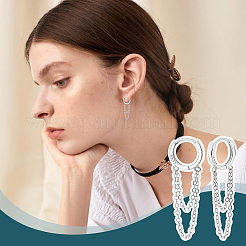 1Pair 925 Sterling Silver Hoop Earrings&nbsp;EJEW-UN0002-85P