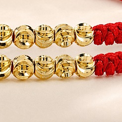 Brass Round Braided Bead Bracelet Sets&nbsp;CJ3095-1