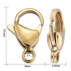 Ion Plating(IP) 304 Stainless Steel Lobster Claw Clasps&nbsp;X-STAS-H353-F-02G