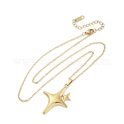 Sparkle Star 304 Stainless Steel Pendant Necklaces&nbsp;NJEW-M096-29G