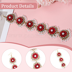 Retro Flower Alloy & Glass & ABS Plastic Hair Accessories&nbsp;EJEW-WH20018-02A