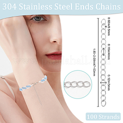 100 Strands 304 Stainless Steel Chain Extender&nbsp;STAS-BBC0005-51A