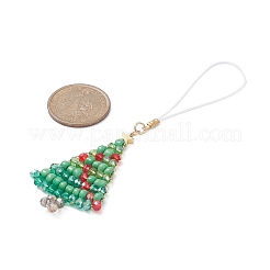 Christmas Glass Seed Beaded Pendant Decorations&nbsp;HJEW-TA00013