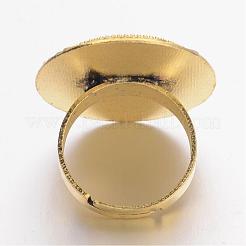 Vintage Adjustable Iron Finger Ring Components Alloy Cabochon Bezel Settings&nbsp;PALLOY-Q300-04AG-NR