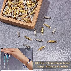 100pcs 2 Colors Brass Screw Clasps&nbsp;KK-NB0002-66