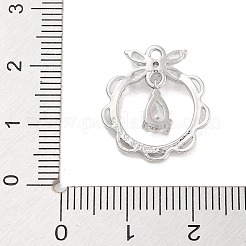 Brass Pave Clear Cubic Zirconia Pendants&nbsp;LS-KK-Z061-10P