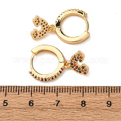 Rainbow Brass Micro Pave Cubic Zirconia Hoop Earrings&nbsp;EJEW-F384-13G