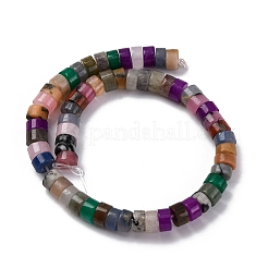Natural White Jade & Black Netstone & Red Aventurine Disc Beads Strands&nbsp;G-M092-A-01