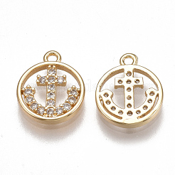 Brass Micro Pave Cubic Zirconia Charms&nbsp;KK-T038-368G