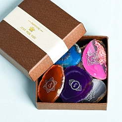 7Pcs 7 Style Dyed Natural Agate Chakra Theme Display Decorations&nbsp;PW-WG54486-01