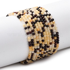 Natural Red Bloodstone and Yellow Jade Beads Strands&nbsp;G-Z116-A17-2mm