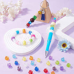 100Pcs UV Plating Transparent Acrylic European Beads&nbsp;TACR-TA0001-93A