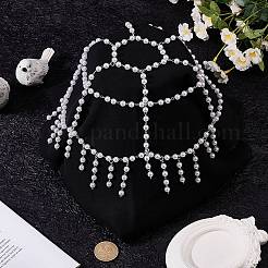 Plastic Pearl Mesh Headbands&nbsp;OHAR-WH20007-07S