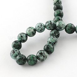 Dyed Natural Sesame Jasper Round Beads Strands&nbsp;G-R342-8mm-13