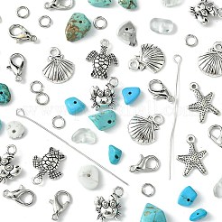 Natural & Synthetic Mixed Stone with Alloy Charms&nbsp;FIND-FS0002-16