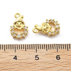 Brass Micro Pave Cubic Zirconia Pendants&nbsp;KK-U049-04G-06