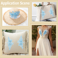 2 Pairs Polyester Embroidery Costume Accessories&nbsp;DIY-CY0002-92A