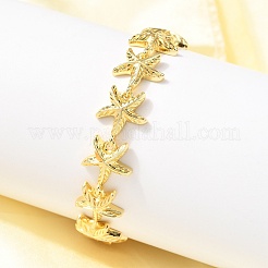 Summer Beach Brass Starfish Link Chain Bracelets&nbsp;LS-BJEW-C118-04G