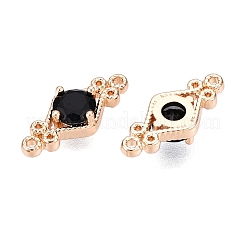 Brass Pave Faceted Glass Connector Charms&nbsp;FIND-T070-03B