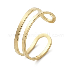 304 Stainless Steel Hollow Cuff Rings for Women&nbsp;RJEW-S395-01G