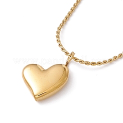 Heart Pendant Necklace with Twist Rope Chains&nbsp;X-NJEW-G074-45G