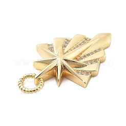 Brass Micro Pave Cubic Zirconia Pendants&nbsp;X-KK-L209-095G